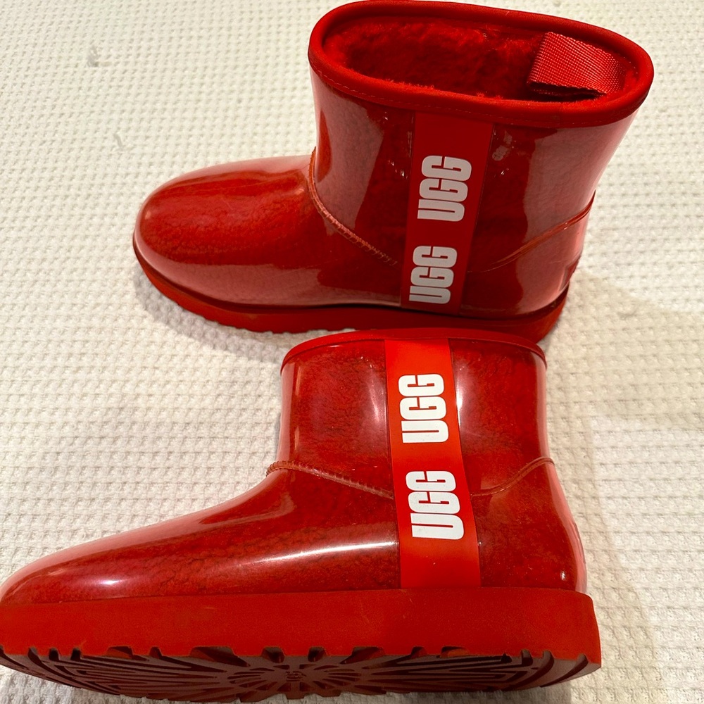 Red UGG boots, brand new unworn, women’s USA size 9 or EU 40. No box.